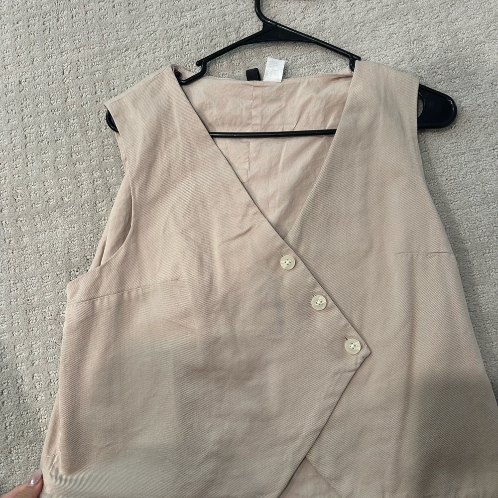 H&M Beige Wrap Blouse